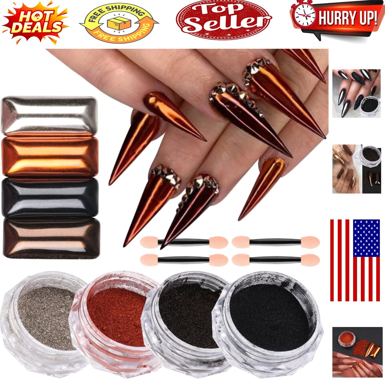 Mirror Finish Chrome Nail Powder Set
