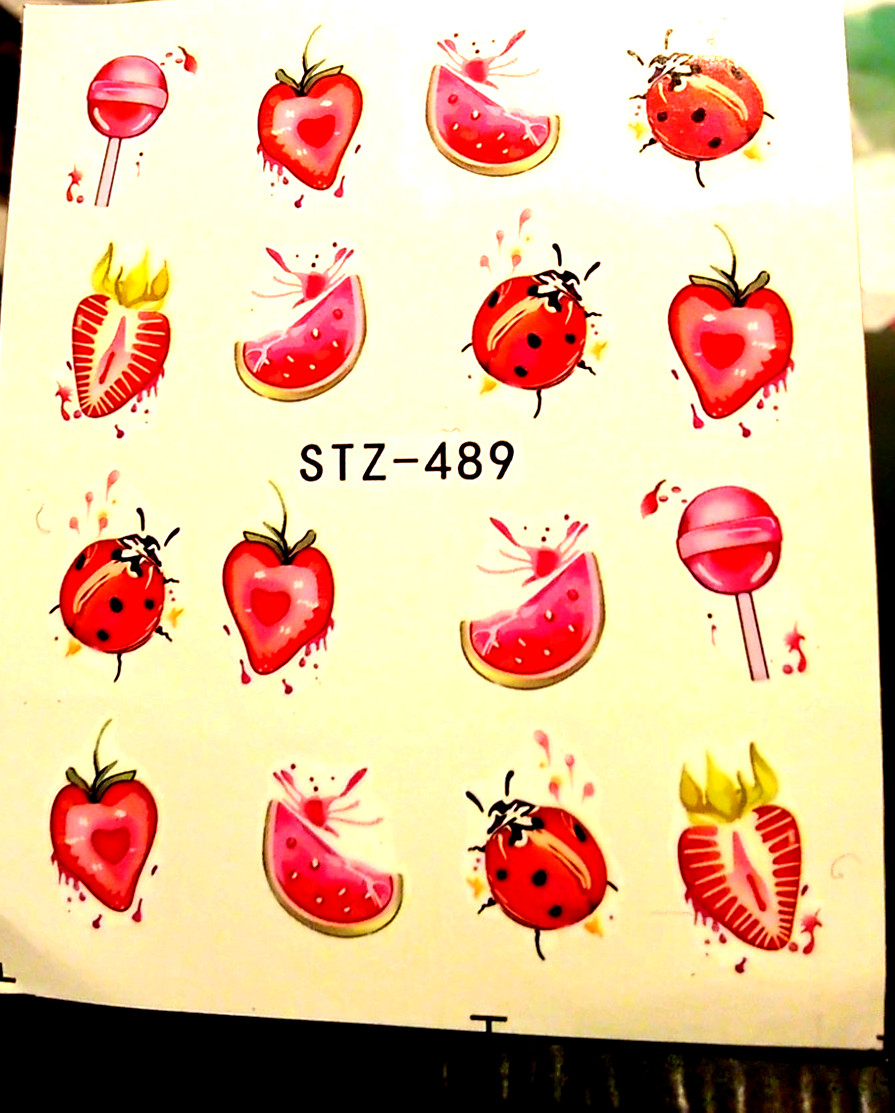 Fruit Desserts Food Water Transfer Nail Art Accessories Decals-BUY2GET1FREE!