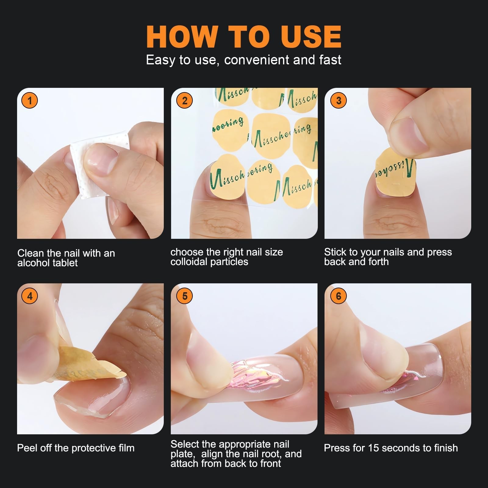 Press On Nail Glue Tabs 120PCS Waterproof Gel Adhesive Double Sided Tape New USA