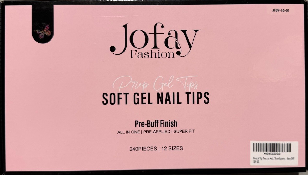 Jofay Fashion Press On French Tip Soft Gel Short Nails Kit E2A