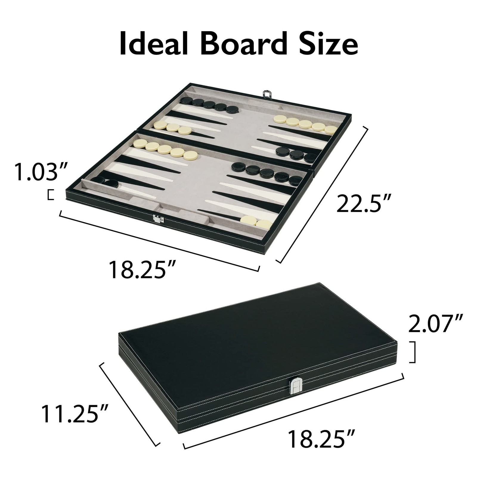 Mainstreet Classics 18-Inch Backgammon Board Game Set 18 Inch, Multi