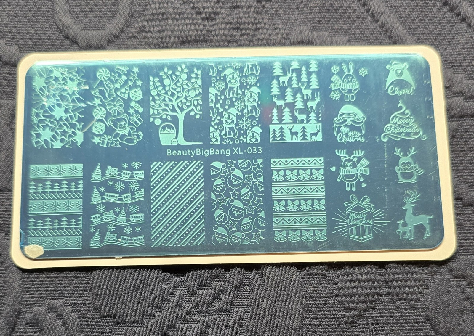 BeautyBigBang XL-033 Nail Stamp Plate Merry Christmas Winter Tree Present HTF