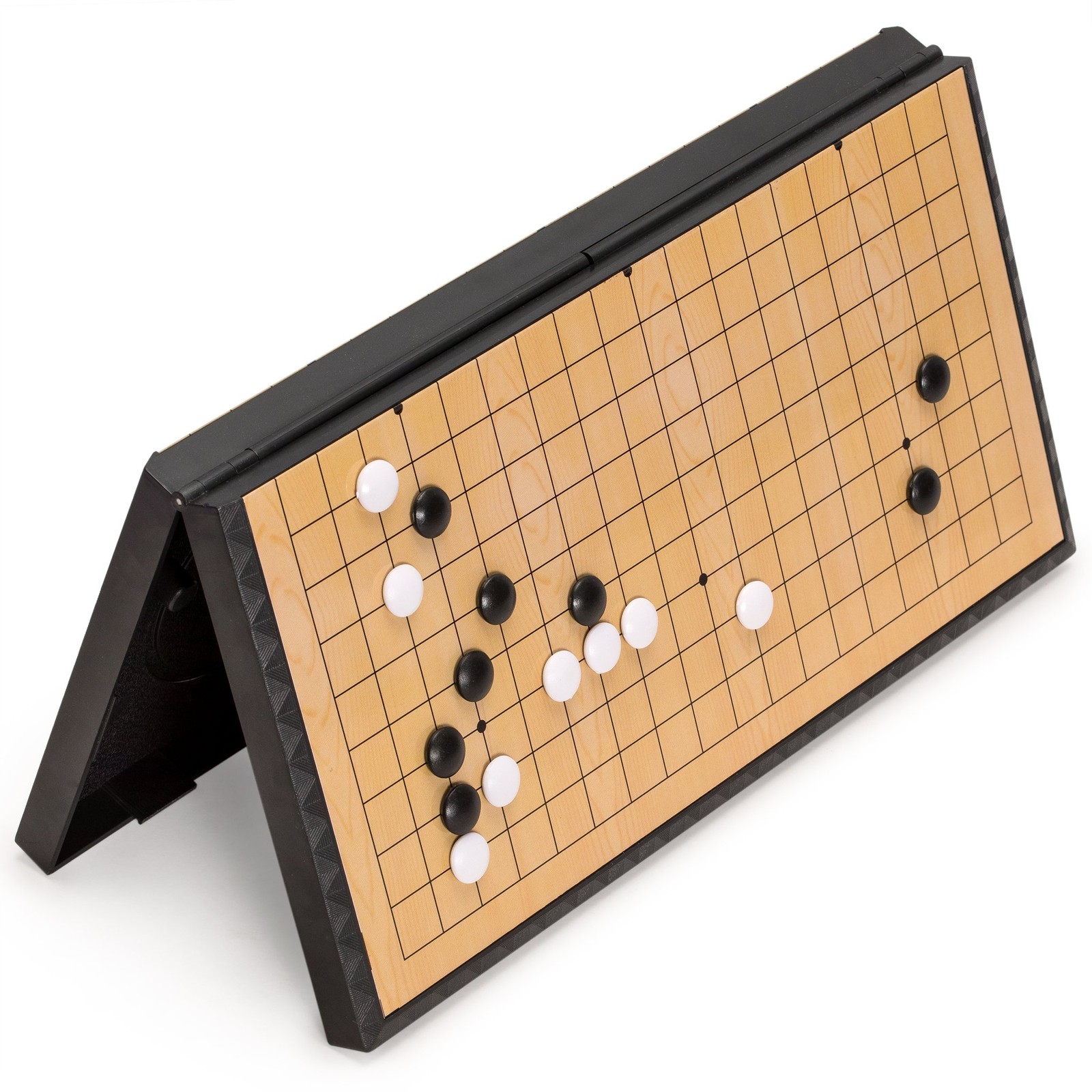 Yellow Mountain Imports Magnetic Go Game Set with Single 11″, Black, White