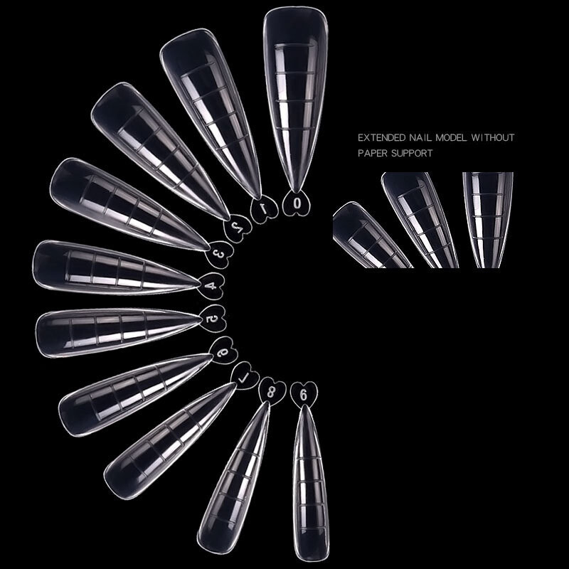 100 Pcs Nail Dual Forms Clear Full Cover Quick Building Gel Mold Tips Nail Tools