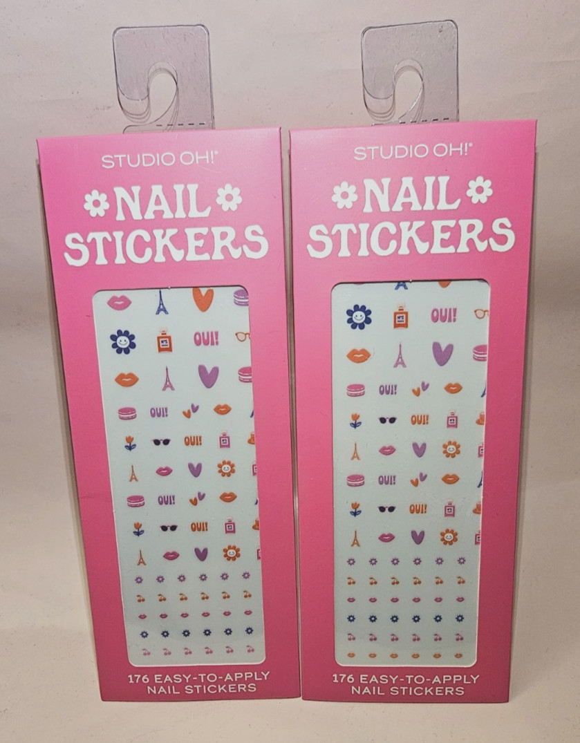 Studio Oh French Adventure Nail Stickers Set of 2 – 176 stickers per pack