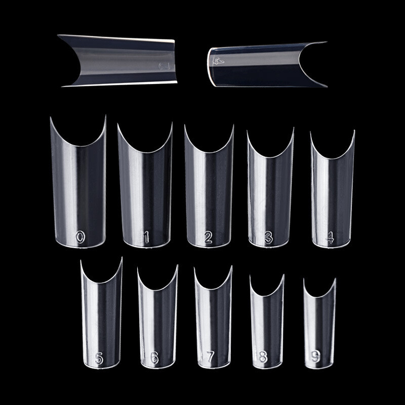 100Pcs C Curve Half Cover French Artificial False Nail Tips waterpipe half tube