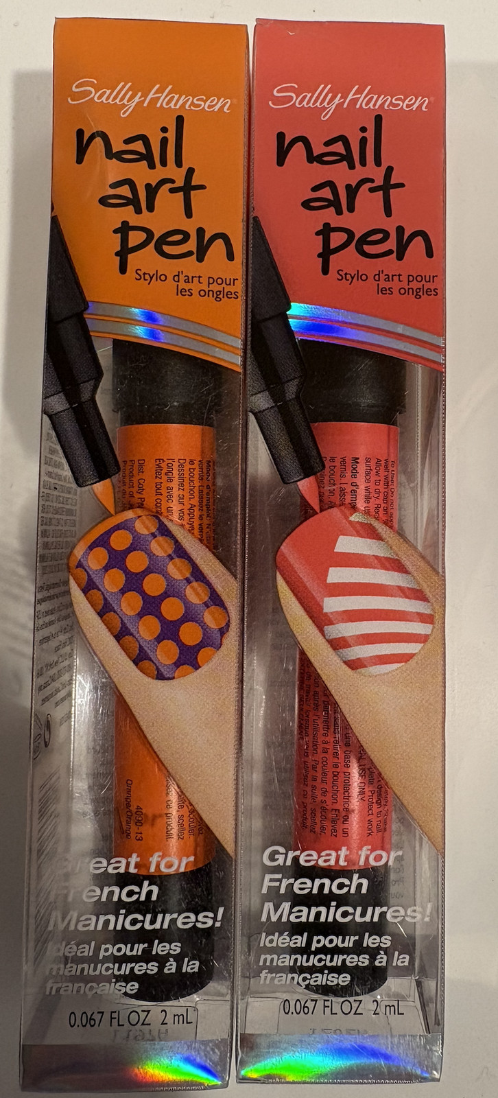 Lot of 2 Sally Hansen Nails Art Pens or Color Quick Fast Dry Nail Color Pens