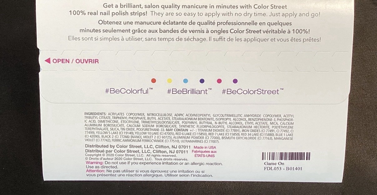 Color Street Game On clear overlay