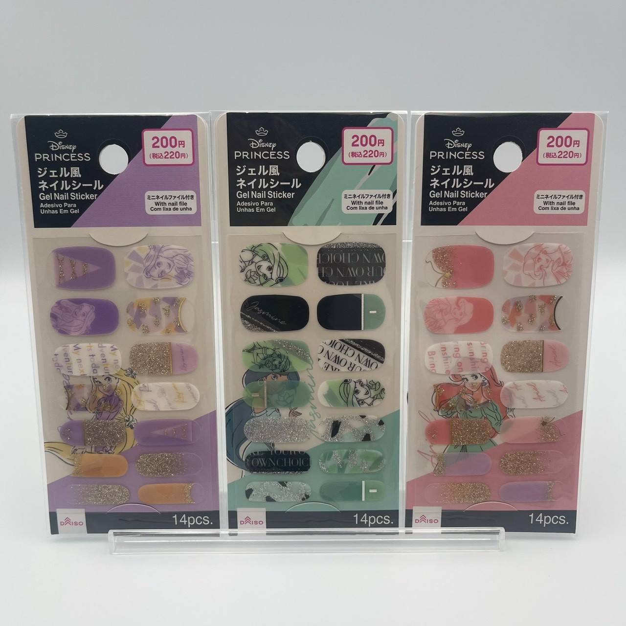 Disney Princess Gel Nail Stickers 5 Designs Set Japan Ariel Belle Elsa