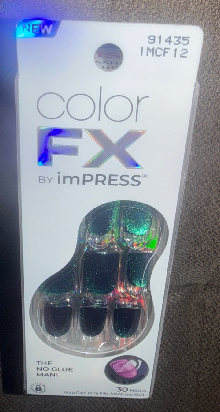 KISS imPRESS💅Color FX Short Squoval Press-on Nails Green “Better Things” 30Pcs