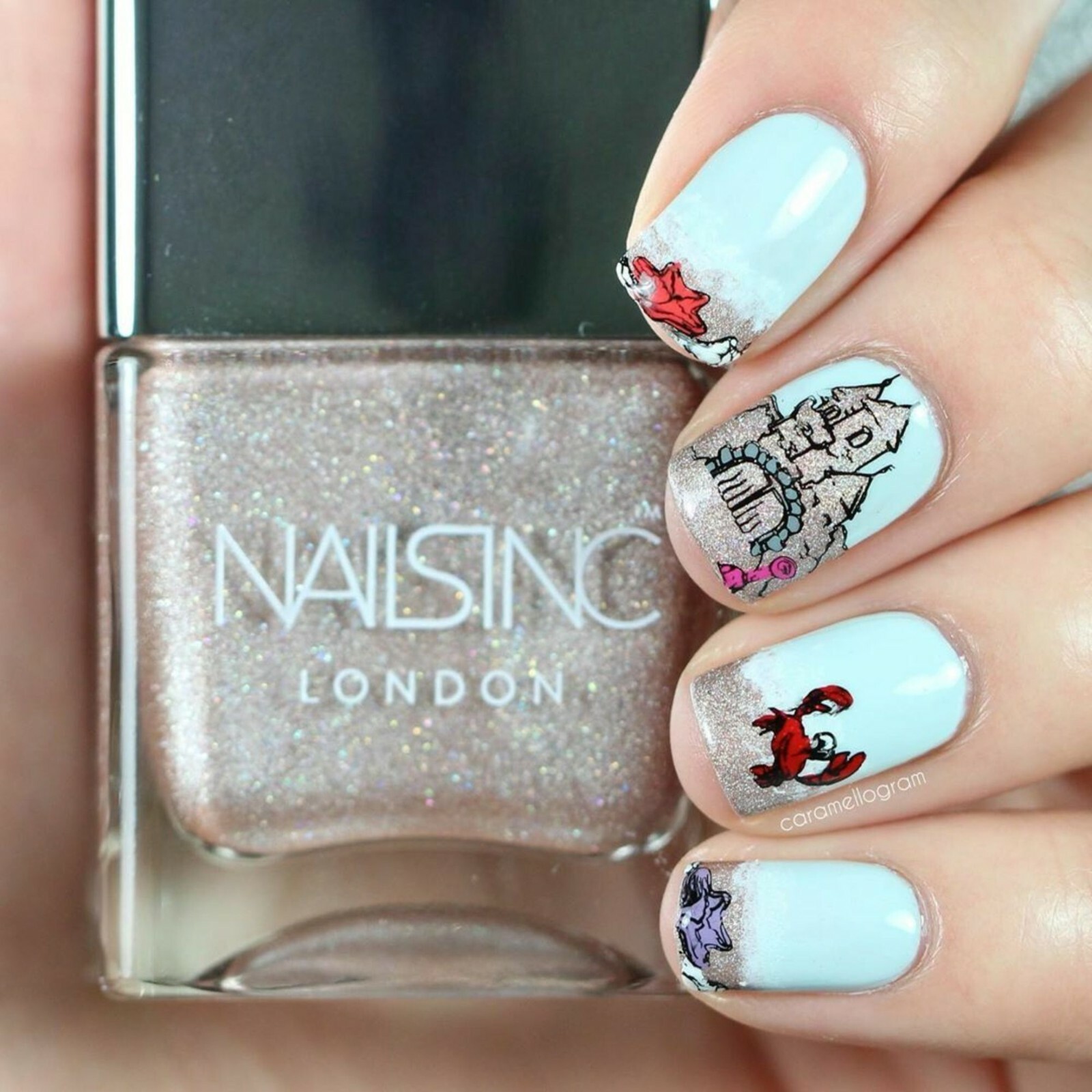 B056 Coasting to the Sea Stamping Plate For Stamped Nail Art Design