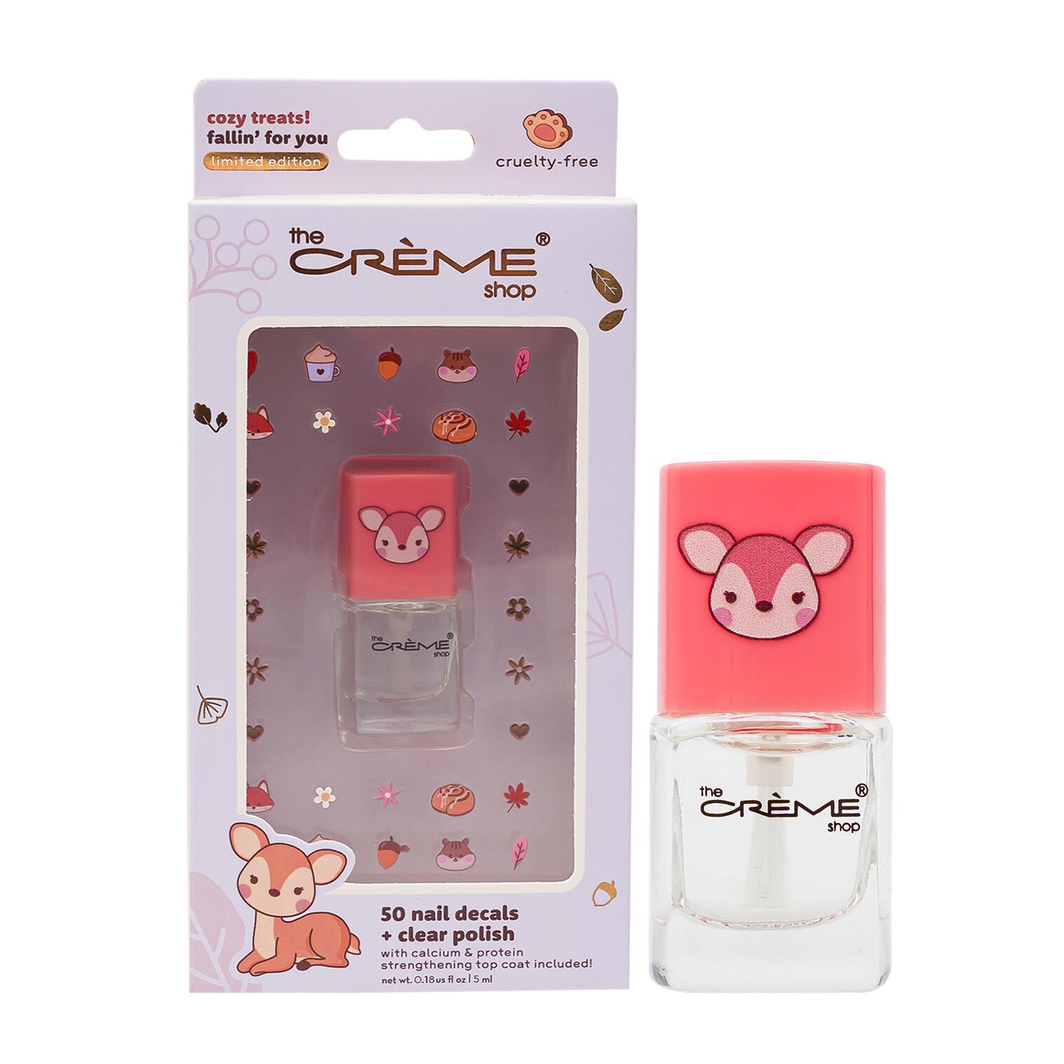 The Creme Shop Cozy Treats Nail Decals Clear Polish Set 2 Pack Bundle 100 Count