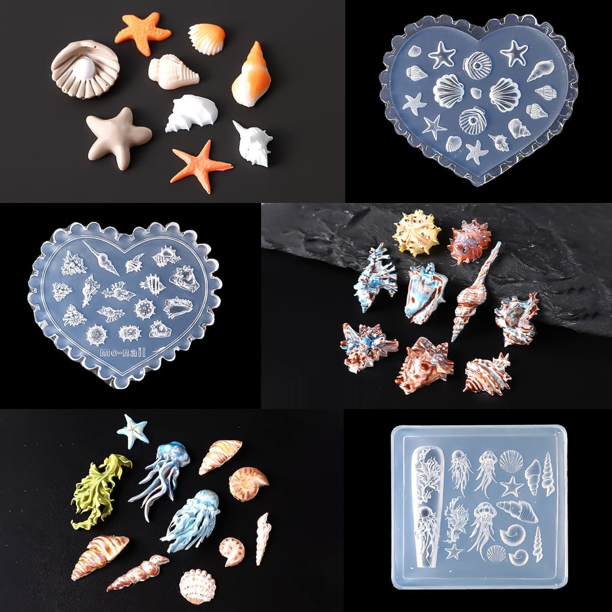 3D Starfish Silicone Nail Molds – 3Pcs Ocean-Themed Nail Art Tools