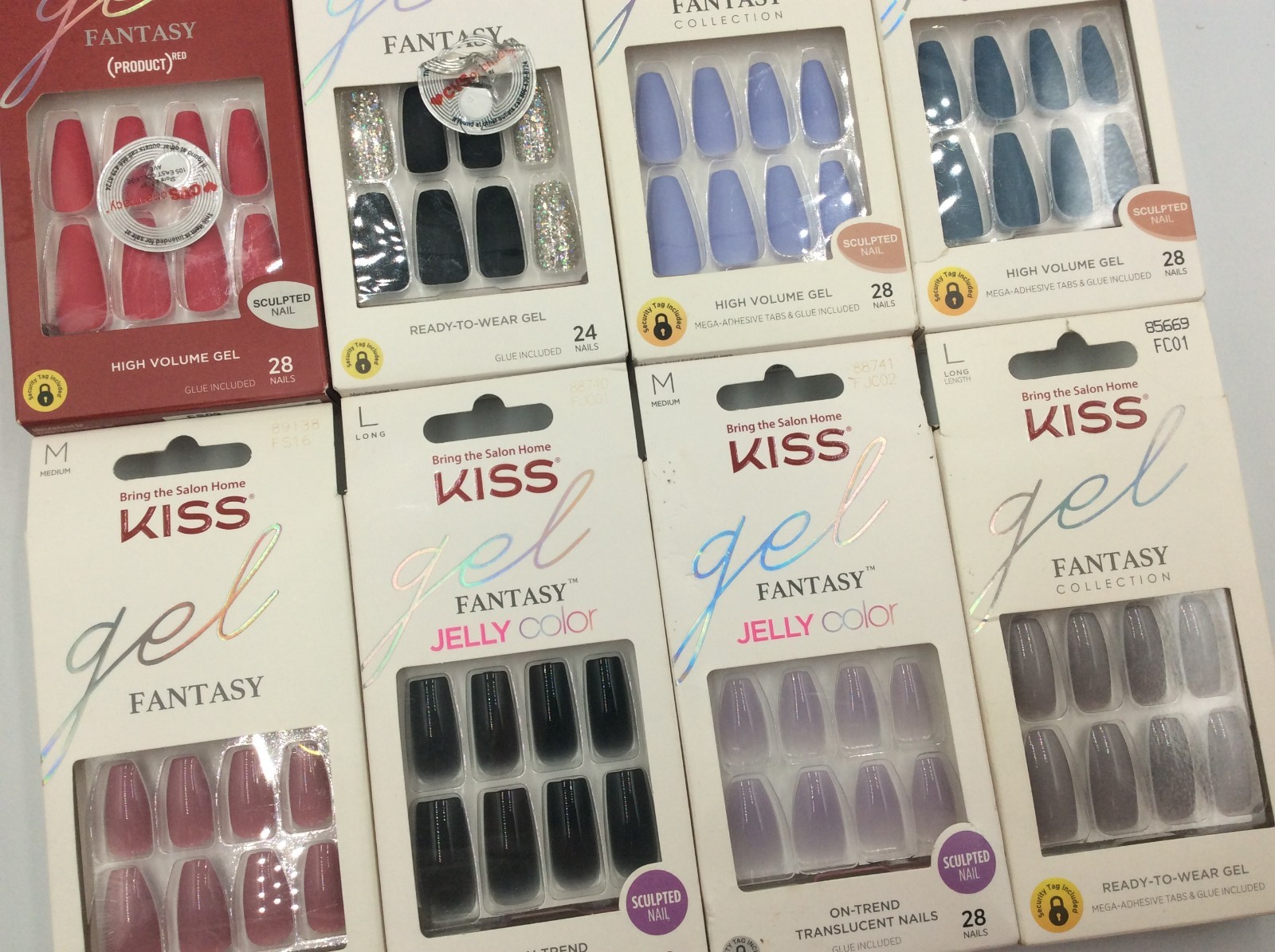 Kiss Gel Fantasy Sculpted Press-On Nails, Assorted Styles & Colors🎈PACK OF 8🎈