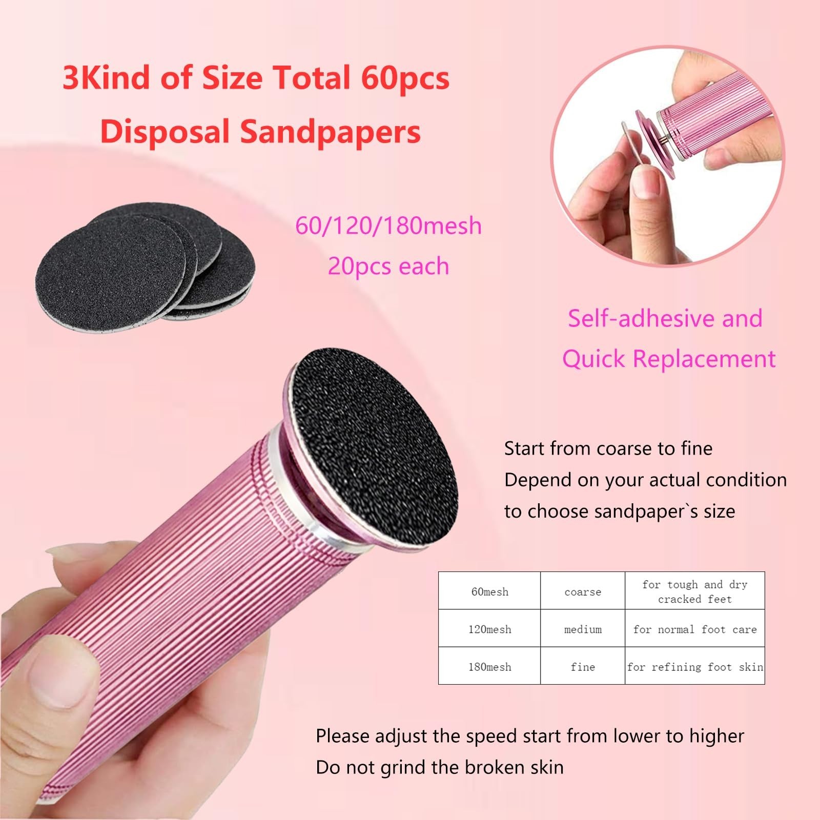 Upgrade 1200RPM Electric Foot Callus Remover, Aluminum Electric Callus Remove…