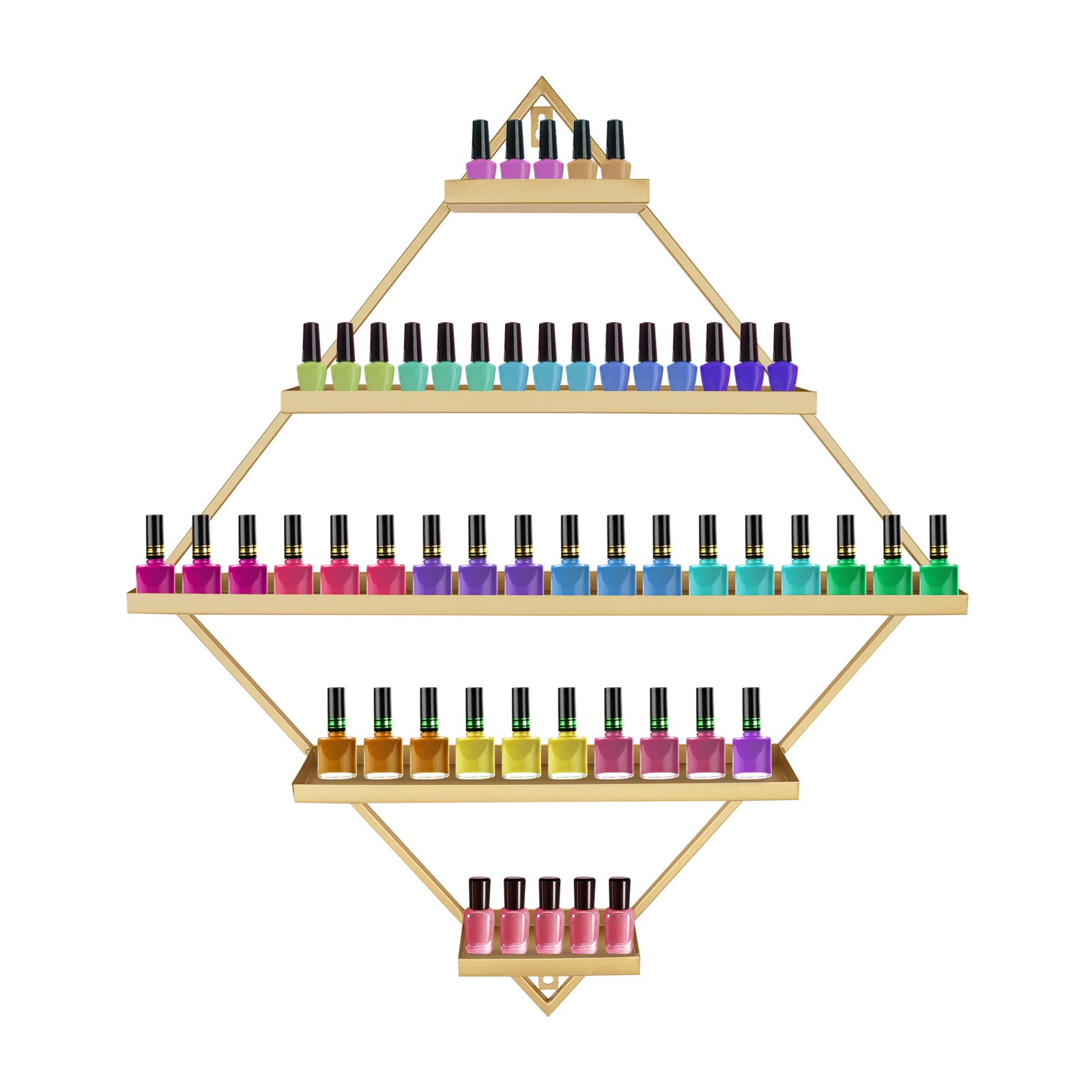 Gold Nail Polish Wall Organizer Holder Display, Nail Polish Wall Shelves Iron