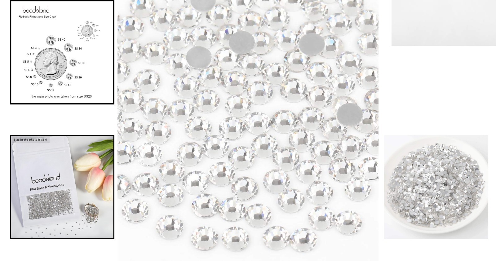 1440 PCS Crystal Rhinestones SS6 Flatback Gems for Nail Art & Craft Projects