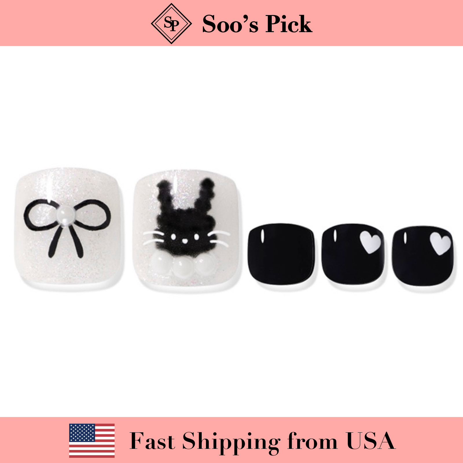 DASHING DIVA Magic Press Premium Series Pedi-Black Rabbit ( 🇺🇸 US Seller)