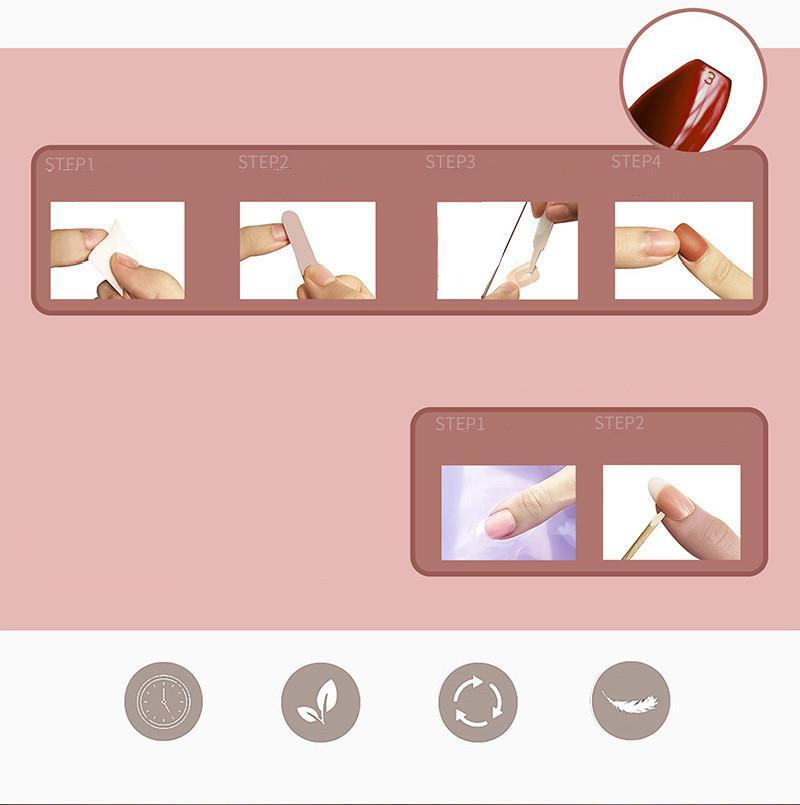 Polish 24PCS Fake Nails Stick On Nails With Glue Press on Full Cover False Nail