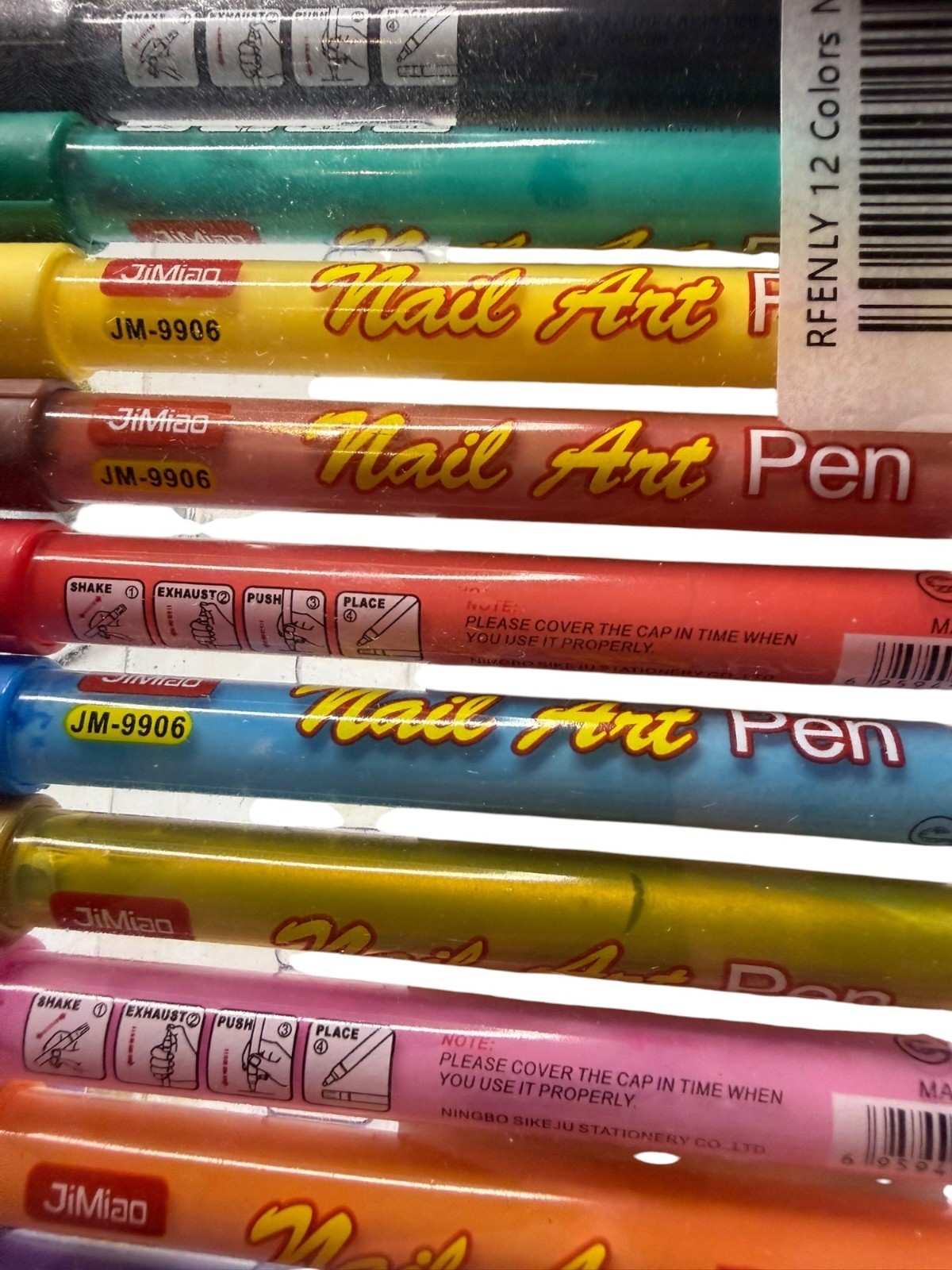 12 Color Nail Art Pen Set Quick-Drying Waterproof Waterborne Ink Design Fun