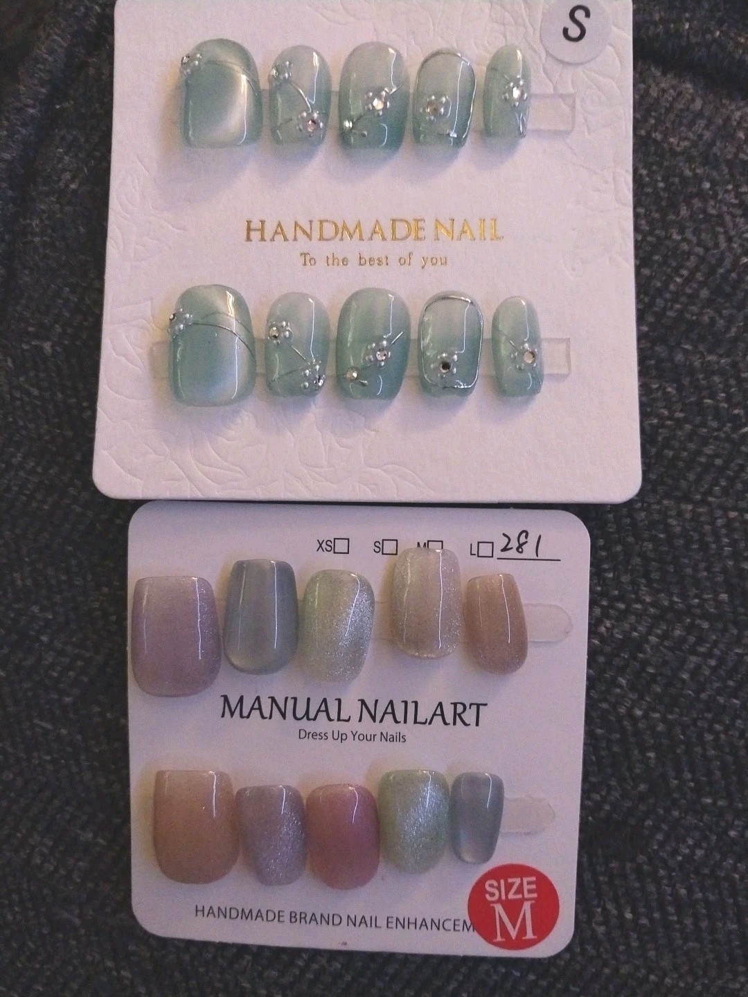 Handmade Press On Nails Lot of 2 Sets – Custom Luxury Gel False Nails Brand New