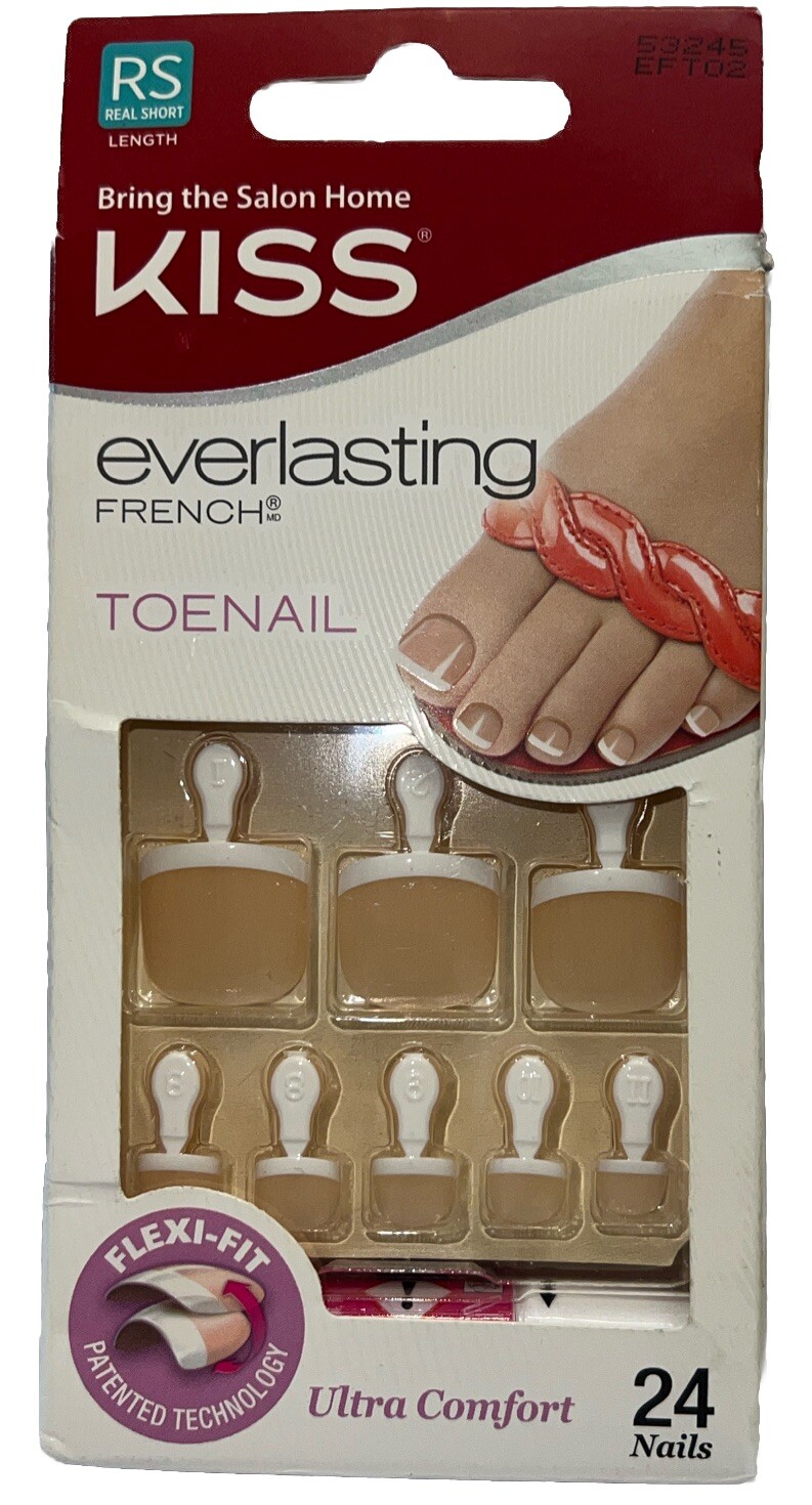 KISS Everlasting French/Natural Toe Nails #53245 (New See Description & Photos)