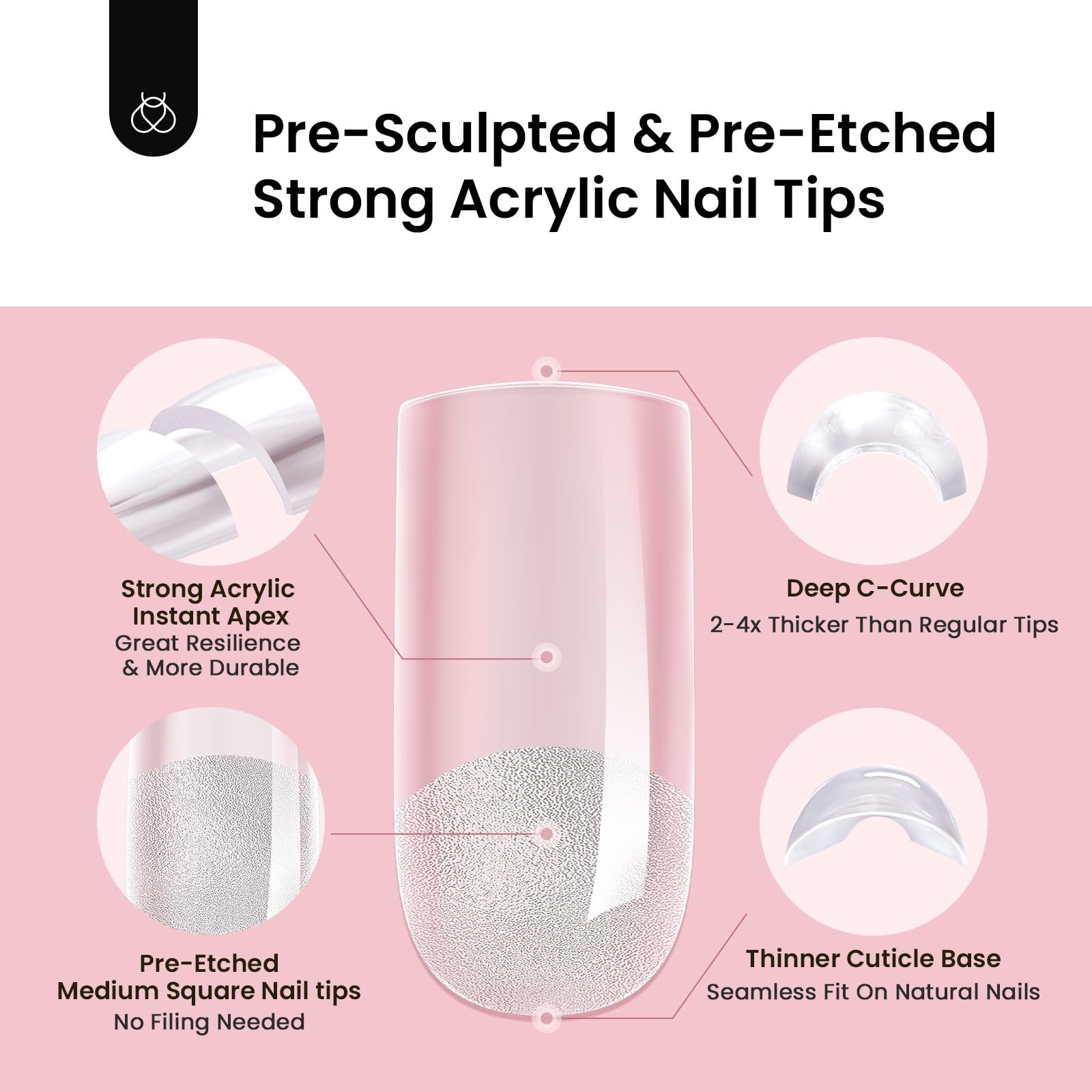 Beetles Tipex Instant Apex Medium, 1 – Nails Only | Medium Square | 192