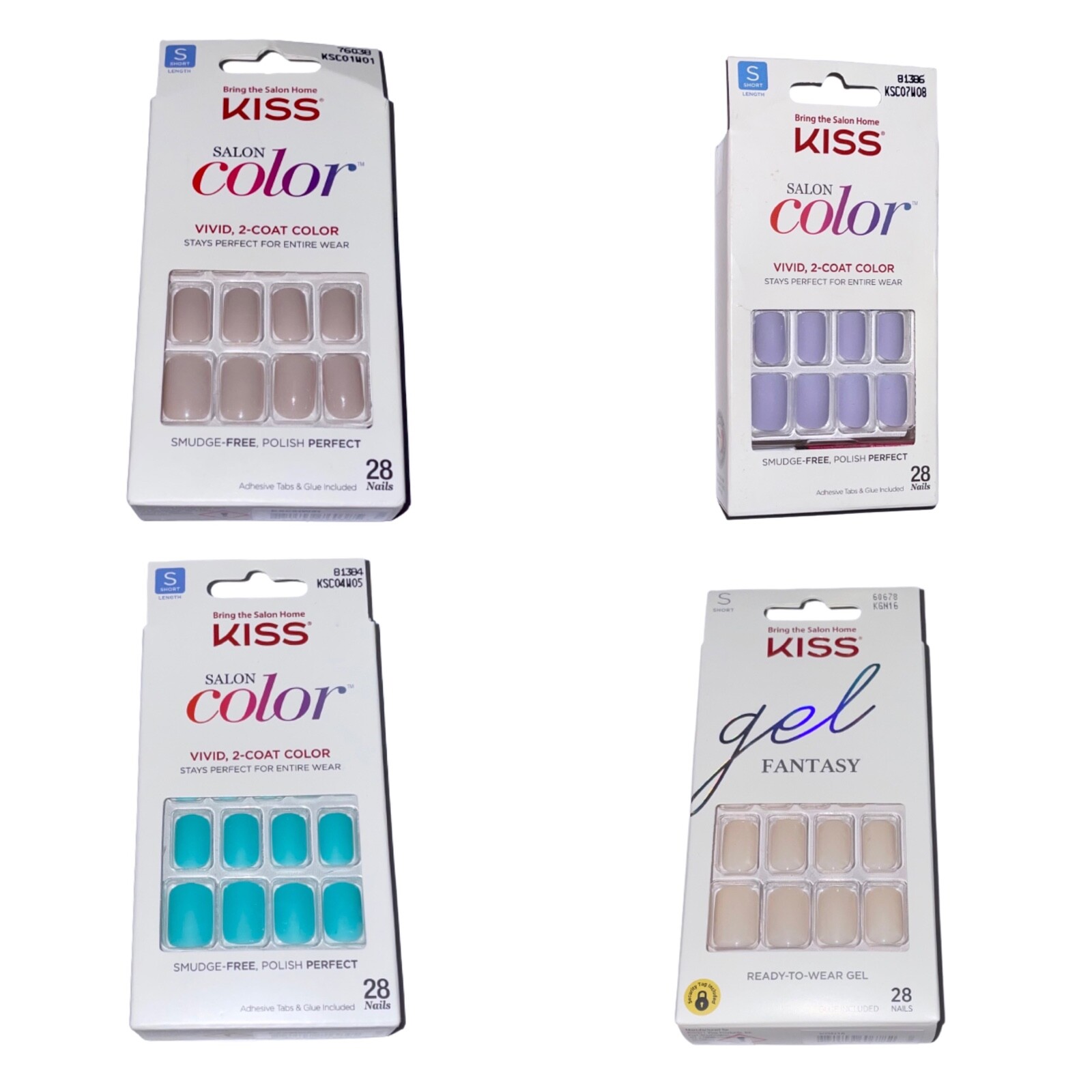 Kiss Gel Fantasy & Salon Color Short Length Glue-On Nails‼️Added New Colors‼️