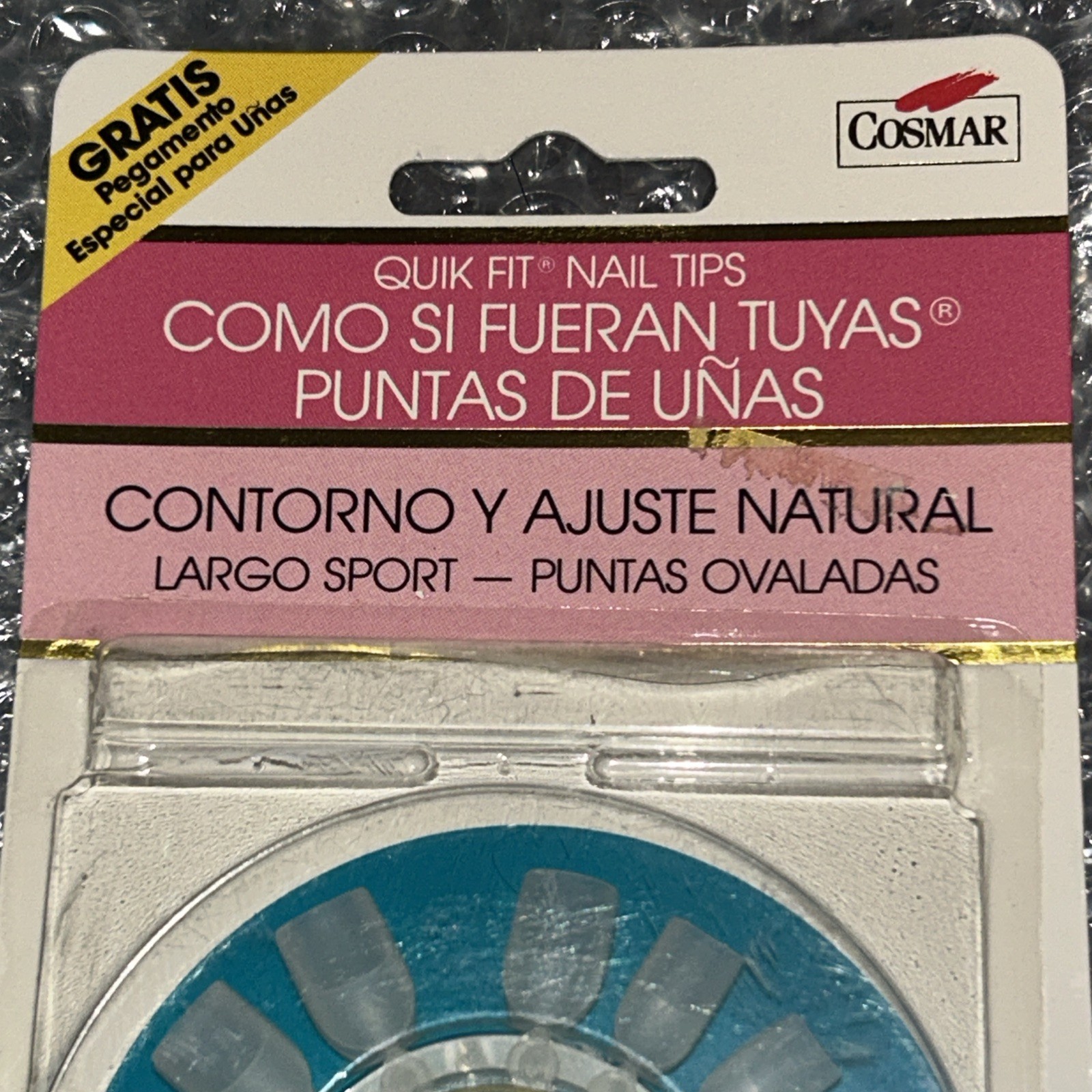 Costar Quick Fit Nail Tips Natural Adjustable Long Sport Oval 24 Vintage New