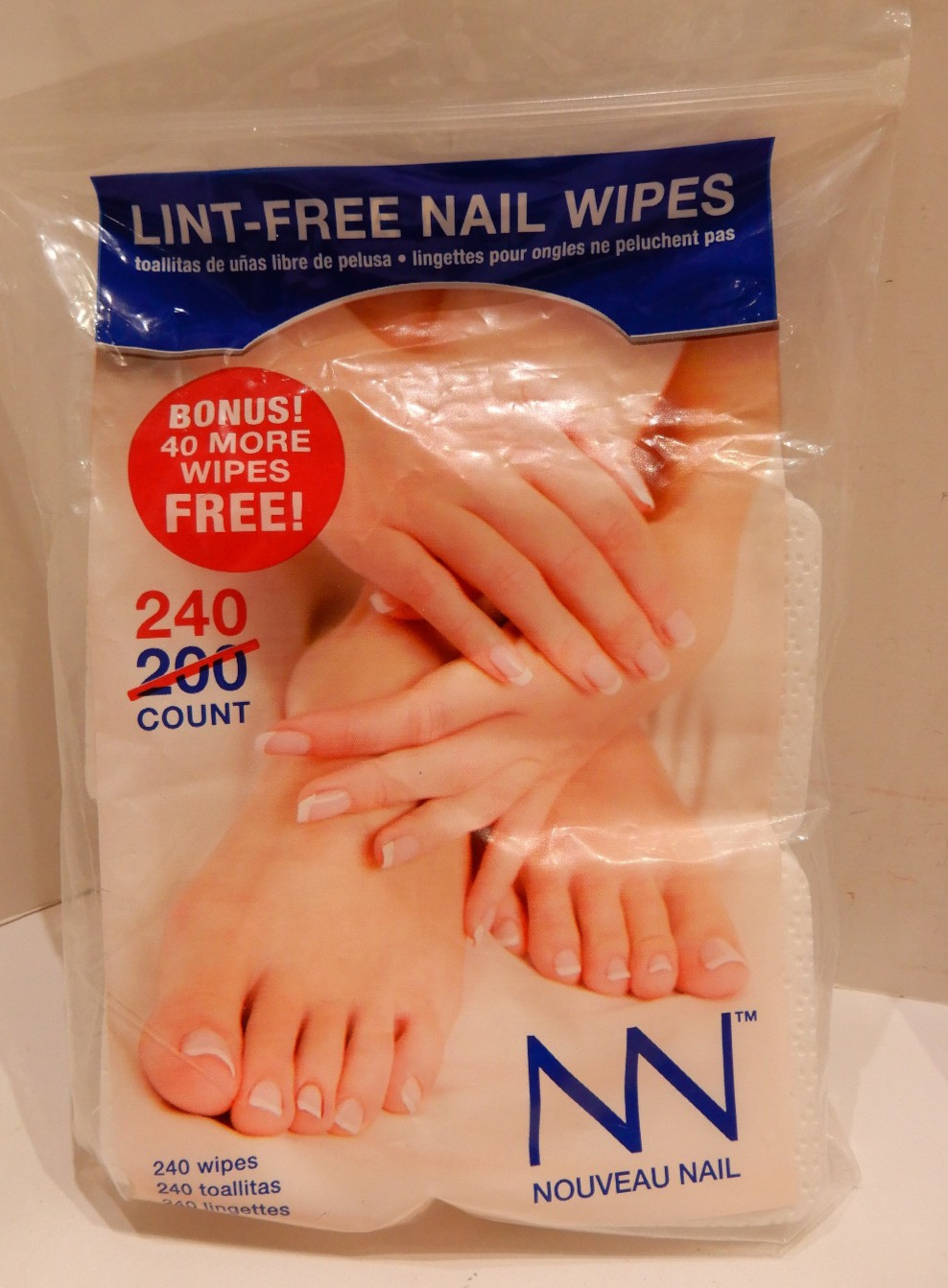 NN Nouveau Nail 240 x Lint Free Nail Wipes Acrylic / Gel / Tips Remover