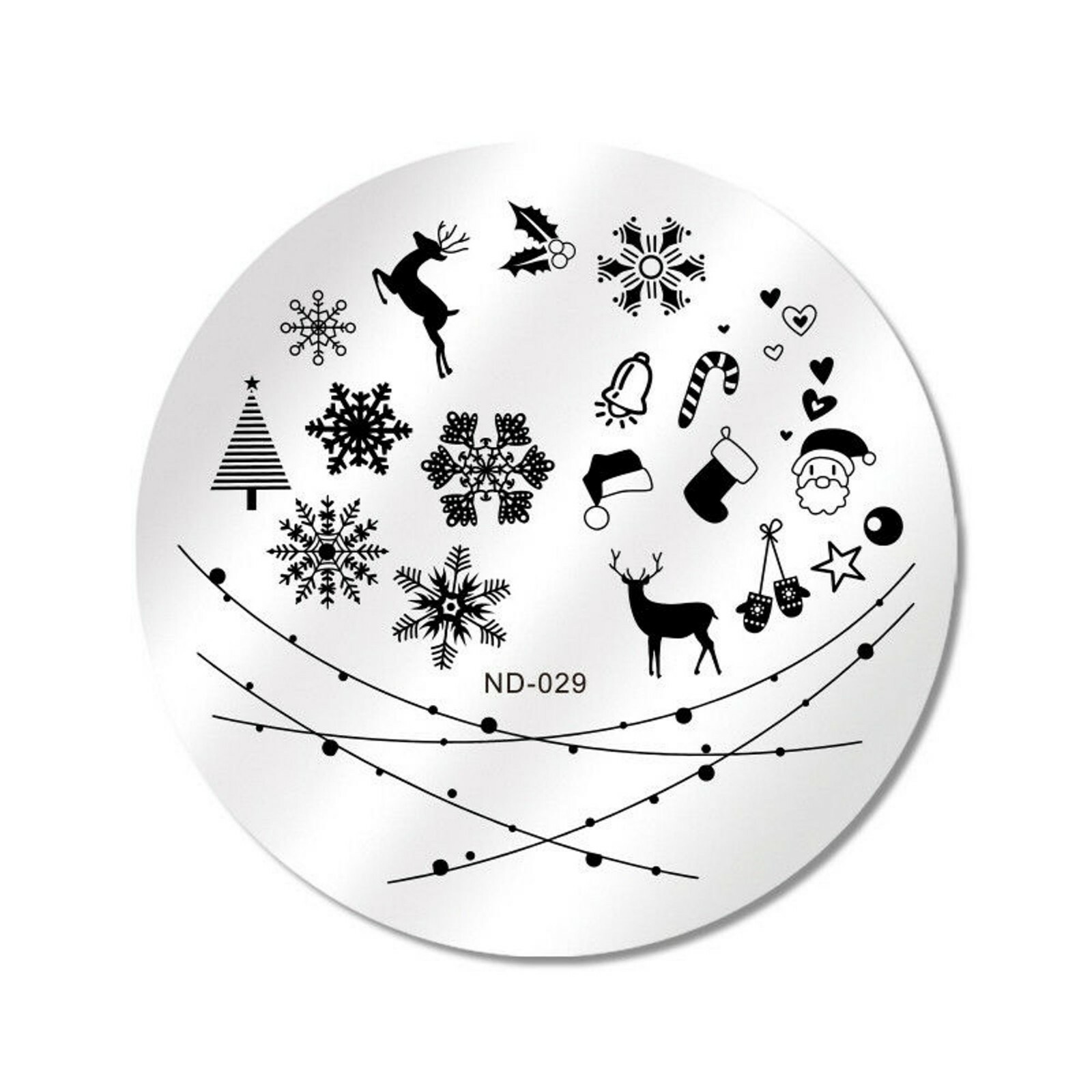 Christmas Snowflake Deer Nail Art Image Stamping Plates ND-029