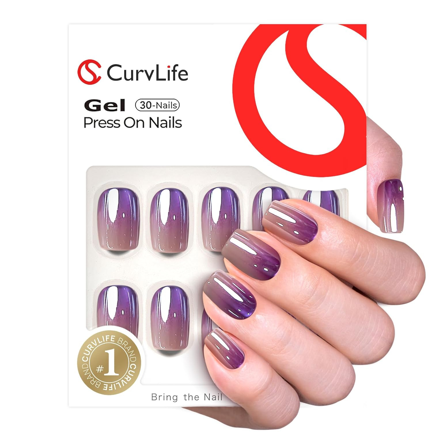 Press on Nails Short Square Acrylic Fake Nails with Apricot Design Full Cover Fa