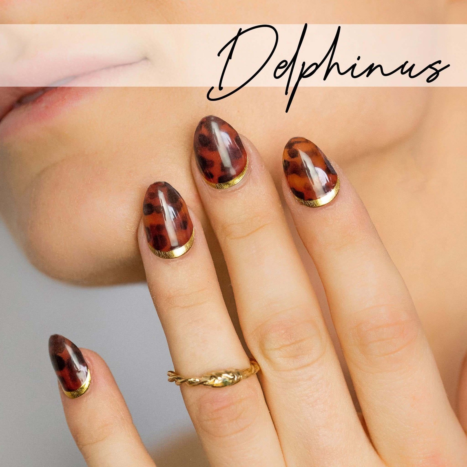 Siara Martin Beauty Delphinus Elite UV Gel Nail Wraps Tortoiseshell Gold Trim