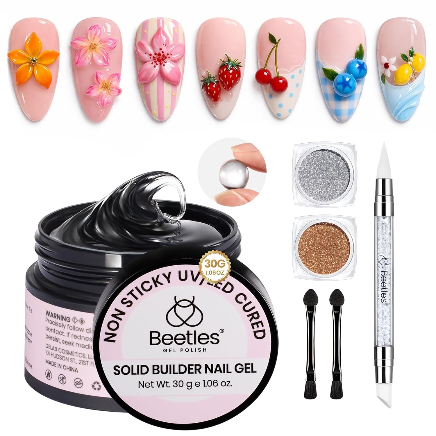 Versatile Beetles 3D Nail Art Gel Kit – Easy Apply, Lasts 21+ Days Under UV/LED