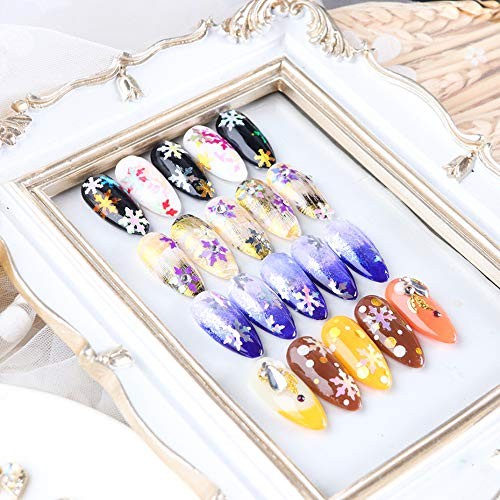 Snowflake Glitter Nail Sequins – 12 Grids 3D Colorful Christmas Holographic