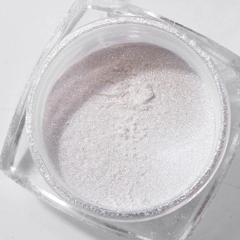 WHITE CHROME NAIL POWDER Diamond Ceramic Pigment Nails Art Crystal Shiny Dust M4