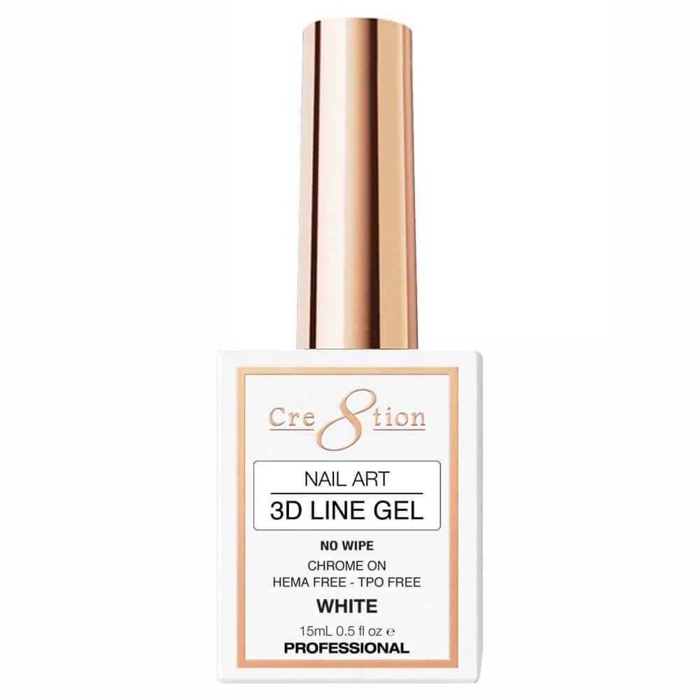 Cre8tion Nail Art 3D Line Gel 0.5oz – White