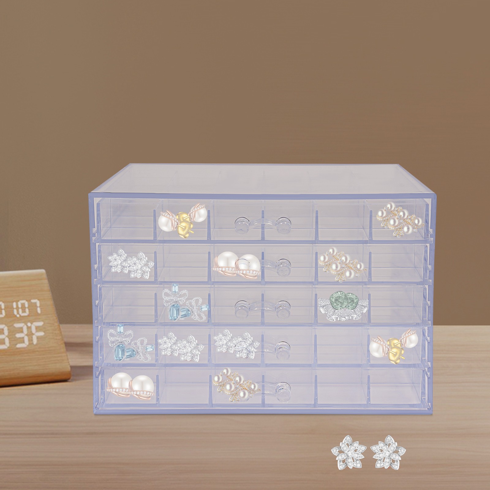 5 Layers 120 Grids Nail Art Supplies Display Case Organizer Nail Art Storage Box