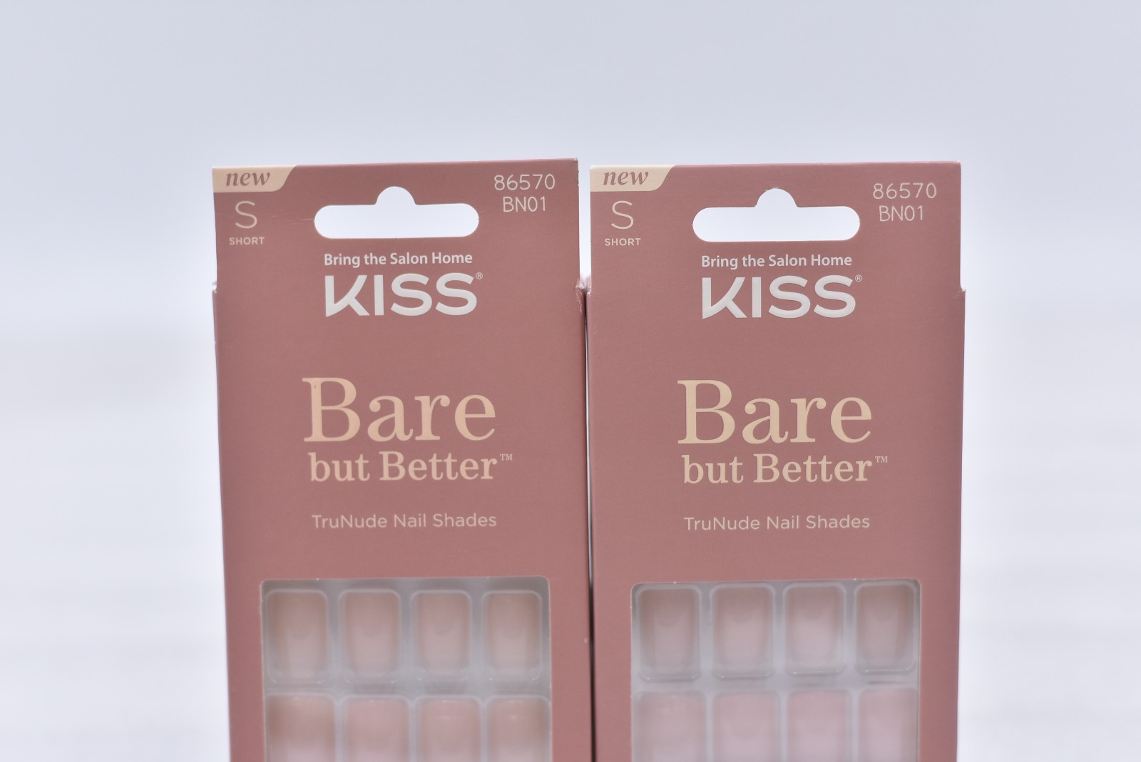 Lot of 2 Kiss Bare but Better BN01 Short False Nails – 28 Nails