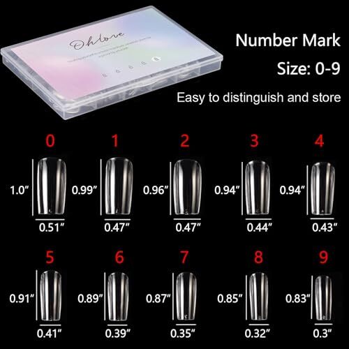 500Pcs Square Nail Tips Full Cover Clear Fake Nail Tips for B-square clear