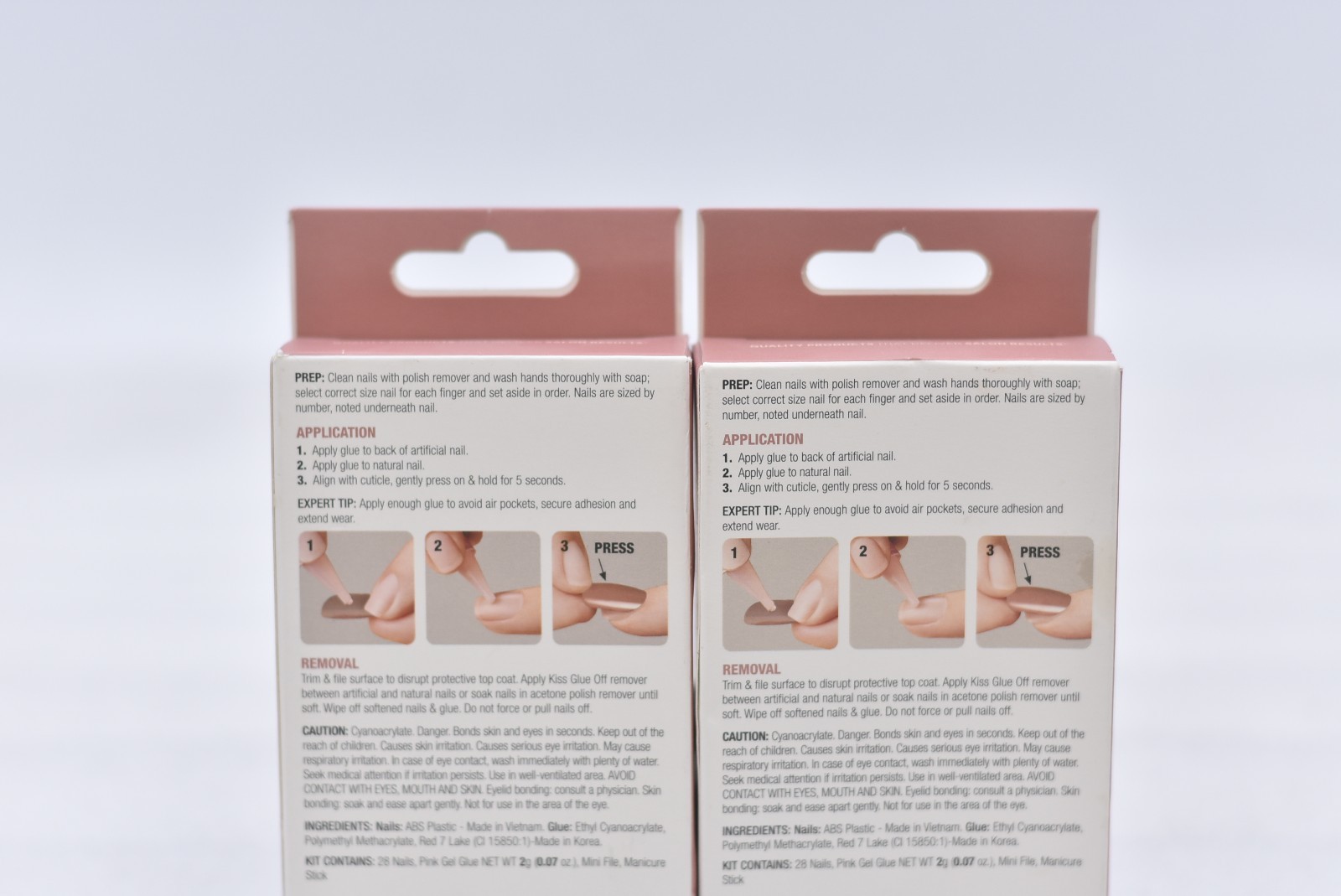Lot of 2 Kiss Bare but Better BN01 Short False Nails – 28 Nails