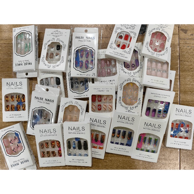 72 Pcs of Randomly Combinedand Reusable Nail Art Fake Nails with Multiple Styles