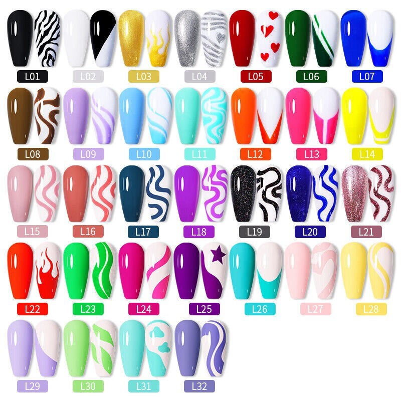 LILYCUTE Metallic Liner Nail Gel Polish Solid Colours Glitter Art Pen Painting