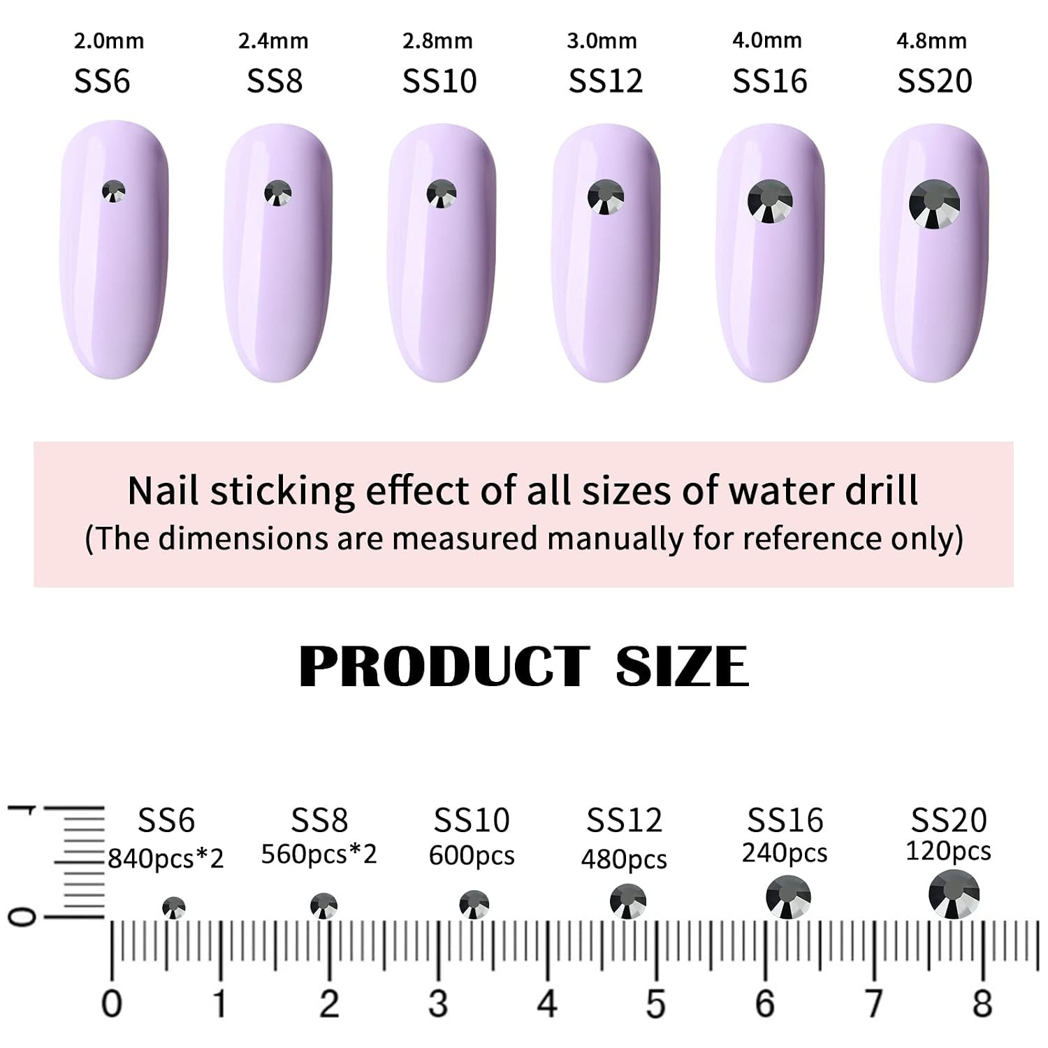 Black Diamond Glass Flatback Rhinestones for Nails, Crafts & Clothes – 4240PCS 6