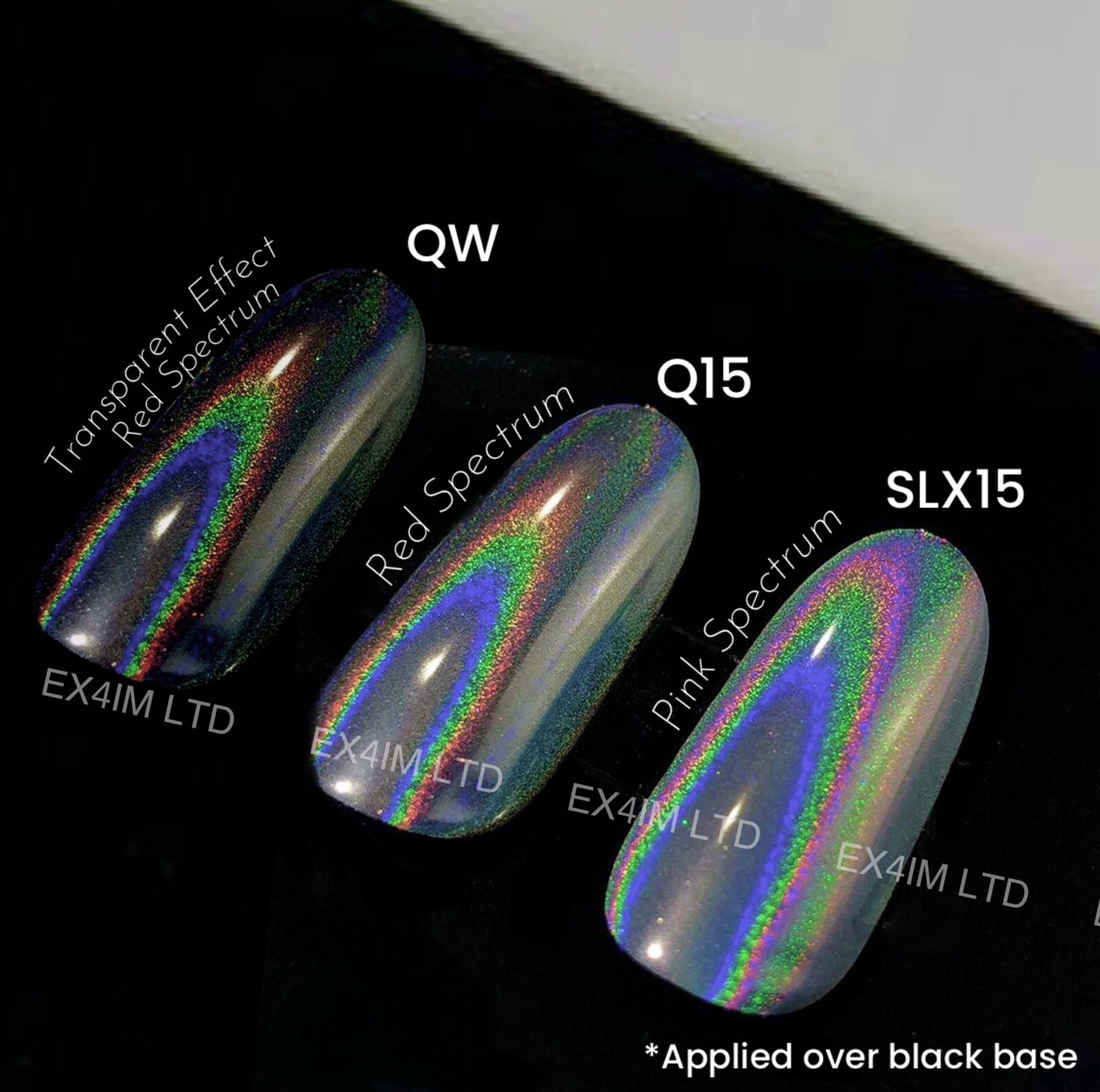 3 Types Unicorn Nail Chrome Powder Pink Rainbow White Transparent Effect Nails