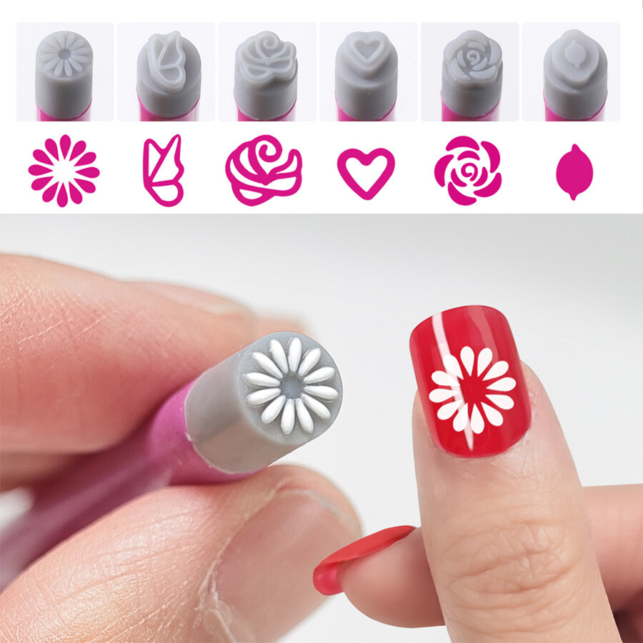 4Pcs/ 6Pcs Nail Art Stamper Set Easy DIY Nail Stamping Floral Butterfly Designs
