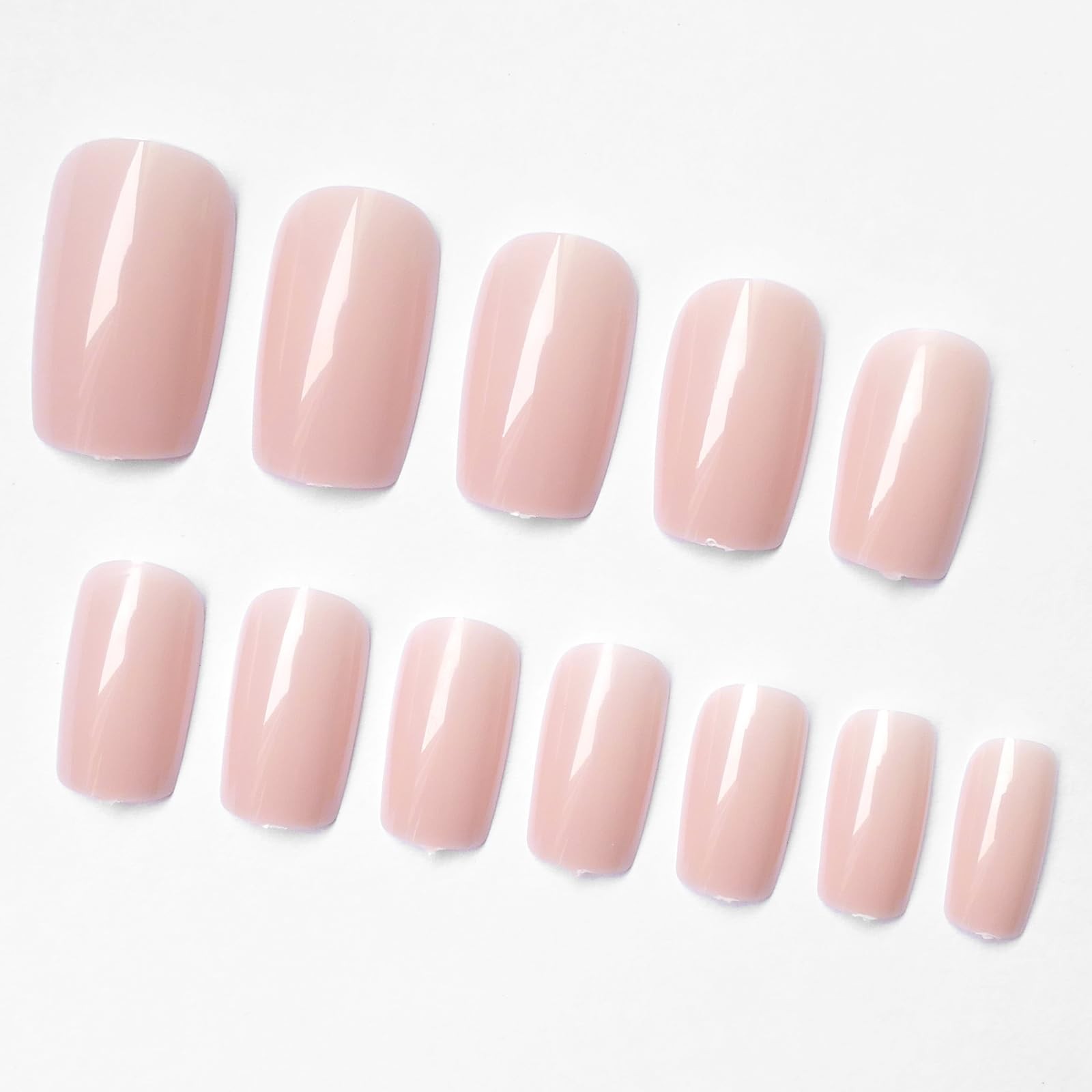 240pc Press on Nails Medium Square Fake Nails Press ons Square Nail Tips Nude