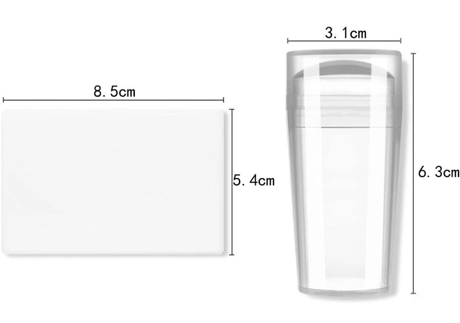 2.8 CM Head Clear Jelly Silicone French Tip Nail Stamp