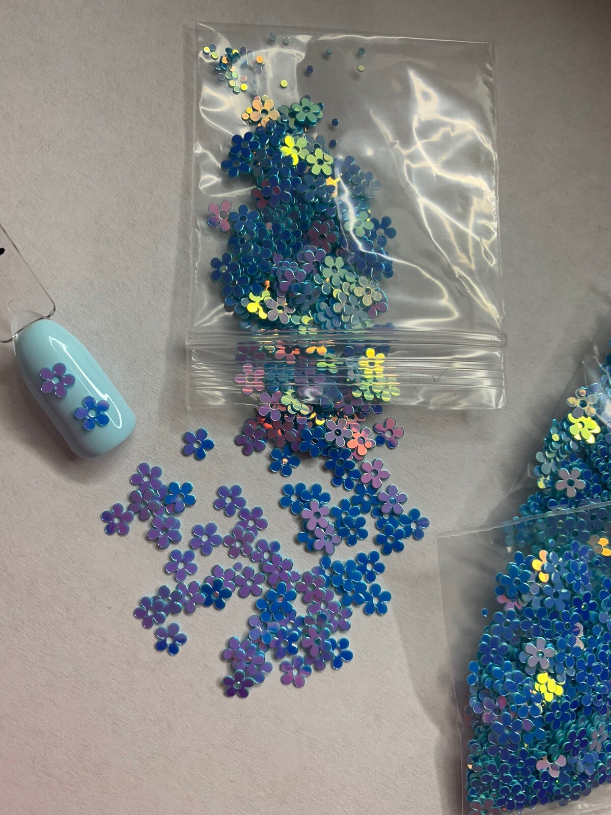 Light Blue Holographic Flower Daisy Nail Glitter | 1 TSP | Nail Art & Acrylic