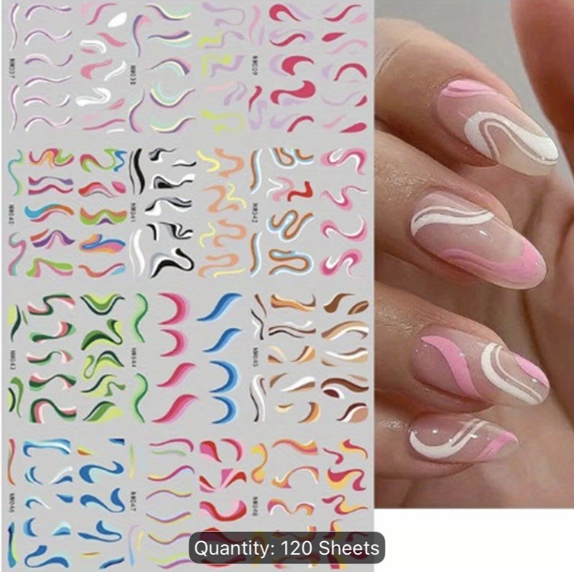 3D Nail Sticker Decal 120 Design Lot Nail Art Adhesive DIY Design Decor US Stock